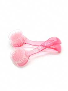 2支装圆头指甲刷，带盖，长柄，可清洁指甲上的灰尘和粉末 - 淺粉色 - 查看 2