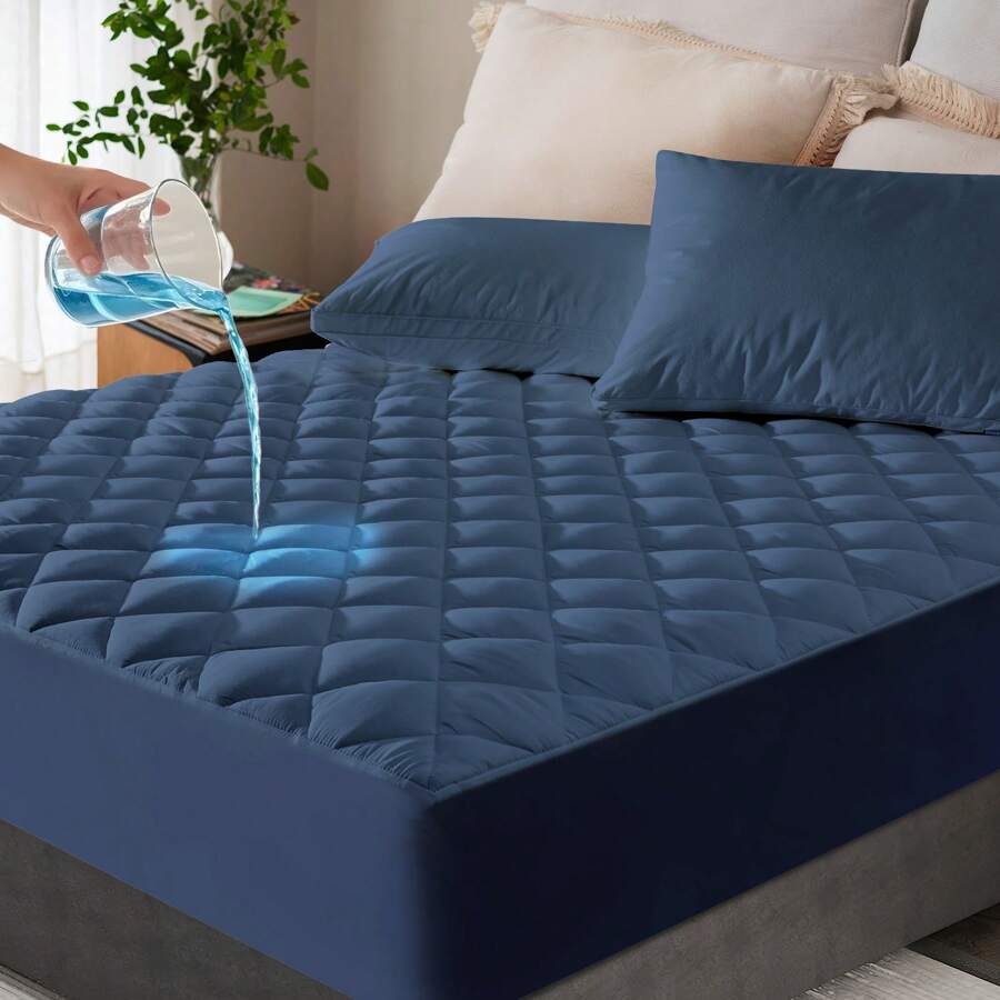 Waterproof Mattress Protector - Breathable Quilted Fitted Pad With 21" Deep Pocket, Machine Washable & Topper Cover For Twin/Full/Queen/King Beds, White, Mattress Waterproof, Bedroom Essentials, Sleek Mattress Cover, Smooth Texture Surface