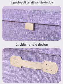 1pc Pink, Grey, Blue, Green, Purple Fabric Storage Box, Household Clothing Organizer Box, Large Capacity Foldable, Thickened Wardrobe Storage Box, Quilt Storage Box - Multicolor - View 3