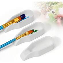 Magicfour Silicone Paint Brush Rest Holder For Watercolor Oil Acrylic Painting Brush, 3 Pcs Artist Brush Holder Caddy Organizer Solution For Painting Accessories- Space Saving Design