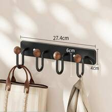 1个门后挂式衣帽架，带挂钩，金属材质，可挂在门后存放帽子、钥匙和其他物品，节省家居空间，适用于玄关、浴室、卧室、住宅、宿舍等场合。 - 多色 - 查看 10