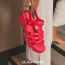 Women Flat Sandals - Naranja Coral - Ver 2