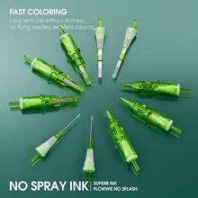 20 Stück T-REX grüne Tattoo-Nadel-Patronen RL/RM Einweg-Silikon-Profi-Sterilisierte runde Liner für Patronenmaschinen Griffe