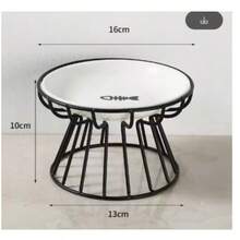 Ceramic Raised Pet Bowl Food Water Treats For Cats &Amp.Dogs Supplies Outdoor Feeding Drinking Accessories Doggie Cat Stand Bowl - 黑色 - 查看 2