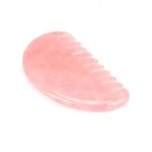 Gua Sha Comb For Women Head Scalp Massage Tool Hand Made Rose Quartz Comb Polished Round Tooth Point Massager Therapy Tool For Gift