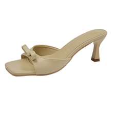 Women Heeled Sandals - Light Yellow - View 2