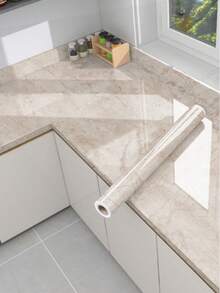 Kitchen Countertop Marble Anti-Oil Stain Stickers, High-Temperature Resistant Wall Stickers For Stoves, Self-Adhesive Renovation, Moisture-Proof Self-Adhesive Film - White - View 5