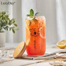 UV DTF 杯子转印纸 - 12 张蒲公英 UV DTF 杯子包装纸，适用于 16 盎司玻璃咖啡杯，Just Breathe Uvdtf 转印纸，适用于水瓶工艺品创意礼品，LuxyDay 品牌 - 黑色 - 查看 3