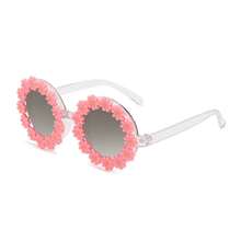 1 Pair Women's Pink Frame Daisy Flower Round Party Glasses, Suitable For Parties, Weddings, Beach Vacations, Fashion Accessory With Glasses Case, Back To School Season - Pink - View 9