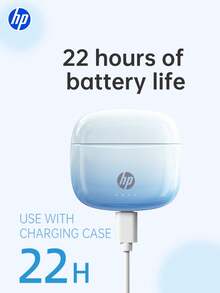 HP 无线耳塞，真正的无线入耳式防噪音耳机，兼容 Apple、Android 和其他设备，配有收纳袋，圣诞节大节日礼物（橙色）