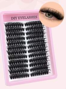 192/216 件蓬松睫毛簇，100D/50D/80D 单根睫毛，浓密簇状睫毛延长，D 卷曲睫毛，簇状单根睫毛，8-16 毫米纤细簇状睫毛，睫毛簇，睫毛簇，单根睫毛，睫毛，假睫毛 - D - 查看 11