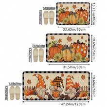 1 pieza Felpudo con estampado de gnomo y girasol para Acción de Gracias, felpudo suave antideslizante y absorbente lavable a máquina para piso de cocina, felpudo acogedor y festivo para entrada, decoración del hogar rectangular de pelo corto para sala de estar, dormitorio, cocina, lavandería, baño