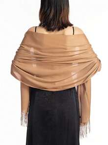 1 buc șaluri și wrap-uri Pashmina pentru femei, culoare solidă, pentru rochie de seară, costum de baie, acoperire pentru plajă, rochie de baie lungă, eșarfă, nuntă, mireasă, domnișoară de onoare, cadouri - eșarfă de cașmir - Vizualizare 8