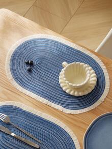 1/2/4/6/8pcs Minimalist Ombre Milk Coffee Oval Polyester Placemat