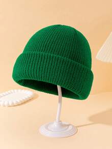 [85g Circunferencia de cabeza grande de alta calidad] Gorro grueso de punto de unicolor para hombres, gorro de punto versátil y de moda simple, sombrero de invierno cálido adecuado para otoño/invierno, uso diario y salidas de otoño - color sólido - Ver 21