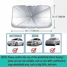 Easypie Selection 1PC Hot-Selling Car Titanium Silver Opening Sunshade In Summer, Car Sunshade, Sunshade, Front Sunshade, Sun Protection And Heat Insulation Sunshade, Foldable Car Sunshade, Protect Your Car From UV Rays, Sunlight And Heat, Suitable For Most Vehicles