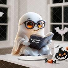 1 buah Dekorasi Meja Akrilik Halloween, Hantu Berkacamata Sedang Membaca, Cocok untuk Ruang Tamu, Meja Dapur, atau Rak Penyimpanan - Dekorasi Halloween - View 4
