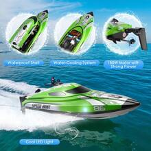 25KM/H High-Speed RC Boat (Green) – 2.4Ghz Remote Control Racing Boat | Self-Righting & Low Battery Alarm - Green - View 8