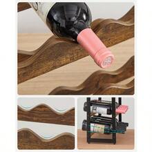 Wine Rack Table - 質樸的棕色+黑色 - 查看 5