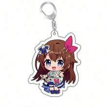 Anime Hololive Vtuber Figures Acrylic Keychain Inugami Crown Shirakami Fubuki Bag Charms Cartoon Pendant Fans Gift Keyring - Multicolor - View 14
