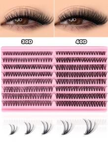 320 Clusters Of Thick, Curly, Naturally Soft 30D+40D Single Eyelashes 8-16mm Mixed With 0.07mm C/D, Ultra Light 16 Rows, 320 Clusters Of Waterproof Mink Hair Single Knot 3D Effect False Eyelashes, Suitable For Natural, Heavy Makeup, Daily Wear, Portable Daily Use Or Outdoor Occasions