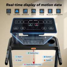 MERACH Foldable Treadmill With Incline, 7.5MPH Quiet Treadmills For Home With Double Deck Technology, 4 Silicone Shock Cushion, Heart Rate Monitoring,16.5" Wider Belt, APP, 6% Manual Incline - US A Type Plug(110-127V) - View 4
