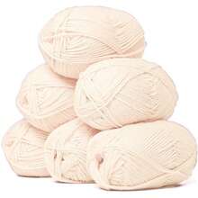 6 Rollen weiche Milchbaumwoll Garn Skeins je 25 Gramm Milchgarn zum Häkeln & Stricken, einfarbige Strickgarne zum Weben von Garn, gehäkeltes Garn Bastelmaterial für DIY Handwerke, Spinnen