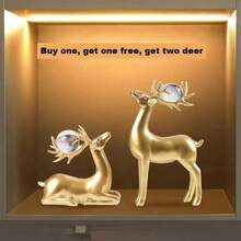 Um Par, Bola de Cristal Rena Geradora de Dinheiro, Rena Fofa sob a Árvore de Natal, Decoração de Lareira, Decoração de Casa, Decoração para Quarto, Escritório e Sala de Estar, Presente de Aniversário, Decoração de Natal, Presente de Véspera de Natal