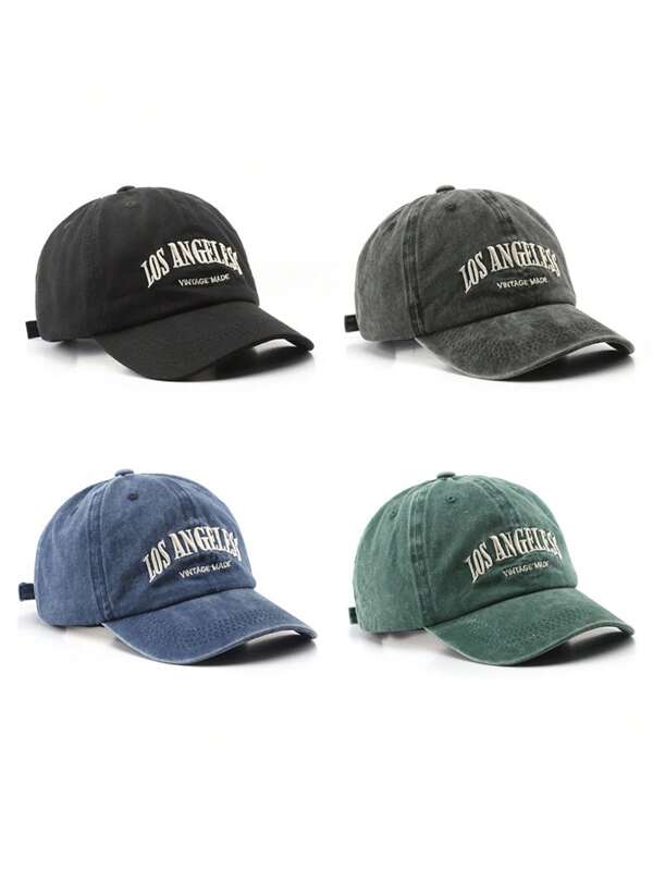 1pc Washed Solid Color Embroidered Letter Neutral Couple Baseball Cap, Suitable For Men And Women To Wear And Give As Holiday Gifts For Outdoor Leisure Sports