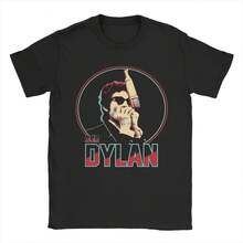 Bob Dylan 100 Cotton T Shirt For Men Summer Pop Art Streetwear T-Shirts O Neck Popular Tees Oversized Design Tops - 黑色 - 查看 1