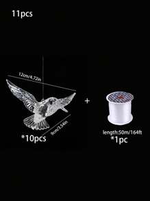 11pcs Acrylic Hummingbird Hanging Decorations For Weddings, Transparent Bird-Shaped Ornaments For Holiday Parties, Home Ceiling Decoration