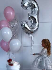 رقم فضي مقاس 32 بوصة، بالونات لاتكس مخصصة باللونين الوردي والأبيض مع الترتر، بالونات قلب وردي مقاس 18 بوصة، مناسبة لعيد الميلاد، الزفاف، حفلة استقبال المولود الجديد، عيد الحب، حفلة عروس، حفلة عيد ميلاد بموضوع الفيونكة، ديكور خطوبة العروس، عيد ميلاد، ذكرى سنوية، استقبال مولود جديد، تخرج، خطوبة، ديكور حفلة الزفاف