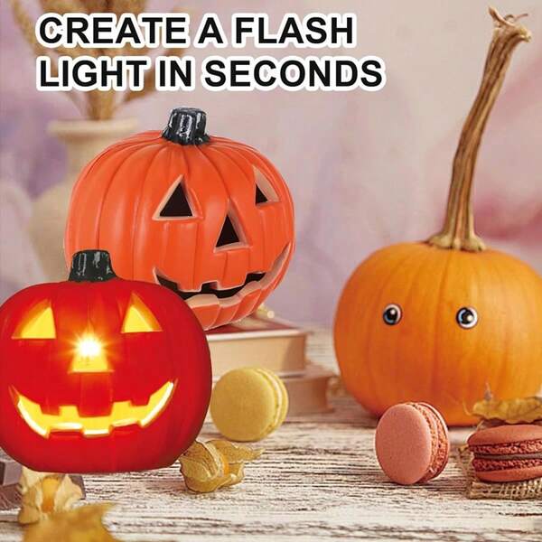 1 Pc LED Halloween Pumpkin Lantern Decorations Troublemaker Orange Pumpkin Desktop Display Light For Indoor Party Halloween Decoration Or Candy Storage, Gift Use Halloween Decoration Room Decor Halloween Garden Decor For Gift Fairy Holiday Decor Festival Decor