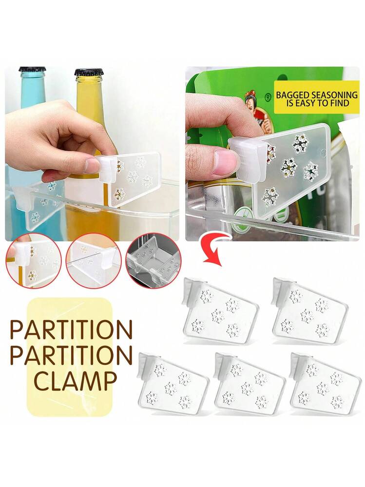 Plastic Refrigerator Dividers Organizer 5 Pcs Adjustable Storage