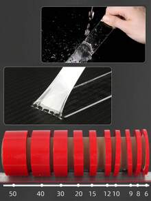 Heavy Duty Double Sided Tape - Clear Acrylic Adhesive For Carpet Fix, Home Office Wall, DIY Crafts, Posters, LED Lights