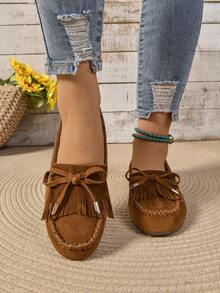 2025 New Lightweight Tassel Round Toe Comfortable Flat Non-Slip Soft Bottom Casual Loafers, Suitable For Mothers