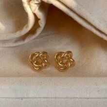 1 Pair Fashionable Minimalist Daily Versatile Line & Twist Floral Earrings