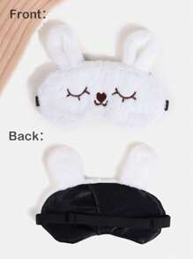 1pc Plush Bunny Eye Mask, Soft Plush Blindfold Sleep Masks, Cute Animal Rabbit Sleeping Eye Mask, Suitable For Daily Rest And Travel, Kids Eye Mask, Sleep Mask, Travel Essentials Kids