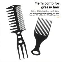NEFOUME 6 件套专业理发店发型梳套装，适用于男士复古发型，包括尾梳、双面梳、造型梳、宽齿梳、尖梳和锥形梳，适用于沙龙和理发店、返校、旅行度假必需品、女士发饰 - 彩色 - 查看 6