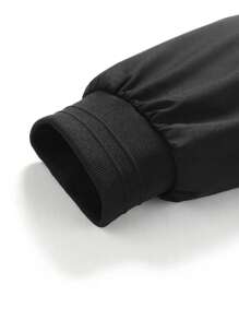 秋冬季保暖内衬户外休闲运动多口袋连帽夹克，男士款，轻便拉链保暖外套，适合徒步、钓鱼、跑步、休闲户外活动，是送给男友、丈夫、父亲的绝佳礼物，抓绒材质。 - 黑色 - 查看 8