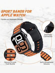 Unbeinst 运动硅胶表带兼容 系列 46 毫米 45 毫米 44 毫米 42 毫米 41 毫米 40 毫米 38 毫米 49 毫米，坚固的软表带适用于手表系列 10/9/8/7/6/5/4/3/SE/Ultra2/Ultra