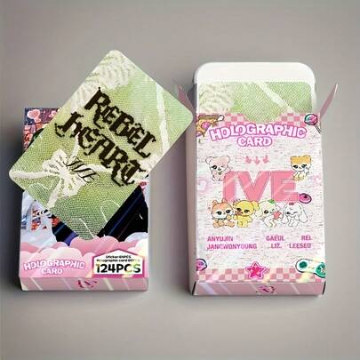 124枚 アルバムLOMOカード - ホログラフィック フォトカード、公式K-POPグッズ、ファンやコレクターに最適、鮮やかなアートワーク、高品質印刷、展示やギフトに最適、ファングッズ、カードマテリアル、Karma Skz Thing、All Day Project Photo、K-POPアルバム