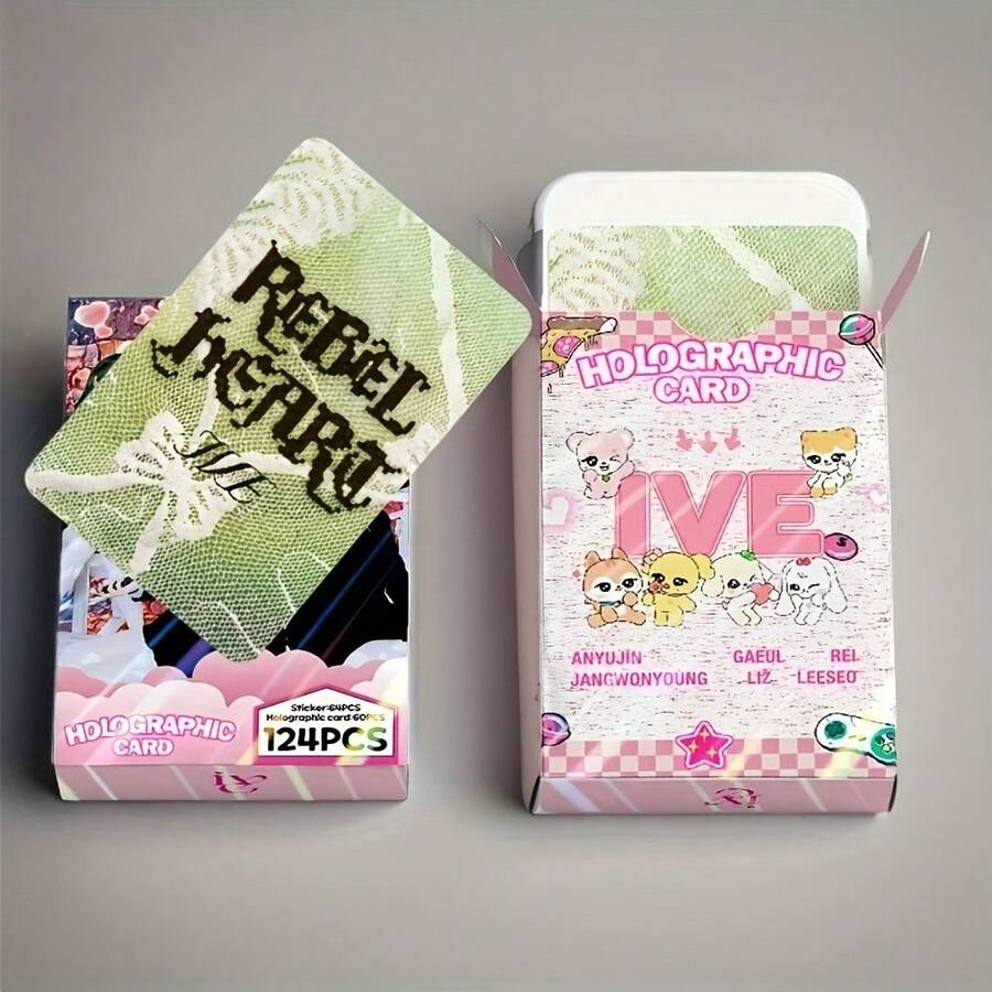 124张专辑LOMO卡 - 全息照片卡，小卡，官方Kpop周边，适合粉丝和收藏家，色彩鲜艳的艺术作品，高品质印刷，非常适合展示和送礼，粉丝周边，卡片材质，Karma Skz Thing，All Day Project Photo，Kpop专辑 - 彩色 - 查看 1