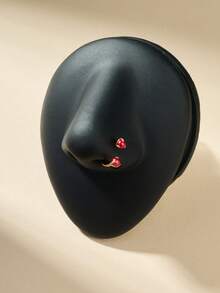 1 件装鼻中隔马蹄形耳环女士不锈钢眉耳屏唇环 16G 8 毫米防过敏鼻环穿孔饰品