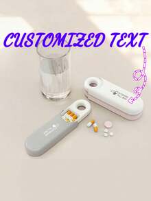 Boîte à pilules personnalisée à une main pour organisateur de pilules de voyage élancé, petite boîte à pilules pour sac à main ou poche, support à pilules compact et portable, boîte à vitamines quotidiennes élégante à 3 compartiments