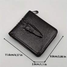 Wallet da uomo con chiusura lampo, grande capacità, porta carte, in pelle PU, multiposizione, organizer a coin, alta qualità, texture accattivante, chiaro, fattoriale, regalo per le vacanze per ragazzi