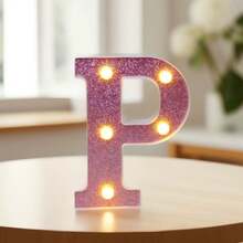 1 个 16 厘米/6.3 英寸粉色发光字母点亮您的房间，电池供电的 LED 字母灯，数字灯标志，适用于儿童房装饰、婚礼、生日派对装饰灯、家居和房间装饰字母灯、字母照明夜灯、圣诞装饰字母灯 - 深粉紅色 - 查看 27