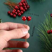 100pcs,Mini Artificial Fruit Decorations Are Strung On Christmas Tree Wreaths, And Artificial Holly Fruits Are Used For Souvenir Displays And Diy Handicrafts For The New Year