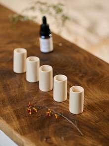 Cirelle 1/5/10/20pcs Wooden Essential Oil Diffuser Essential Oil Diffused Wood Aroma Sleeping Aid Diffuser Wood Cylindrical Shape Diffused For Home Essential Oil, New Year, Christmas, Thanksgiving Day, Mother's Day Gift, Special Gift, Back To School Use, Dorm Essentials, Summer Home Decor - Apricot - View 3