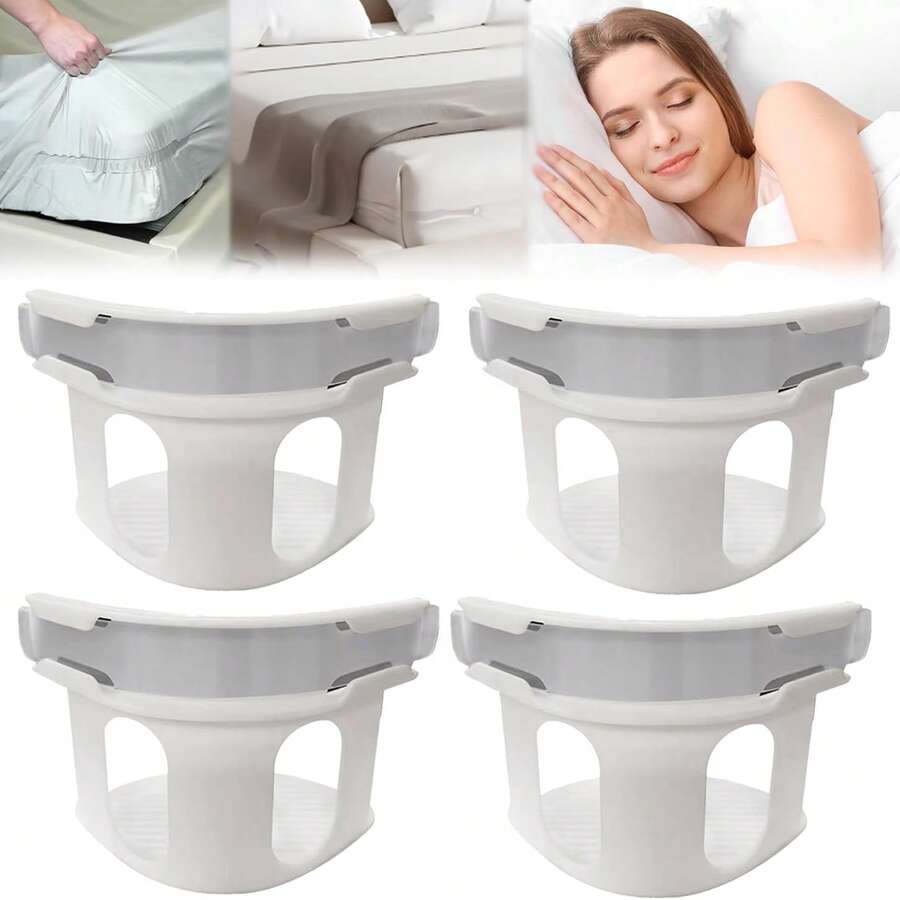 4 Pack Lock Sheet Holders, Bed Sheet Holder, Secure Bed Sheets Firmly In Place, Heavy Duty Panel Holder, Easy One-Time Installation - trắng - Xem 1